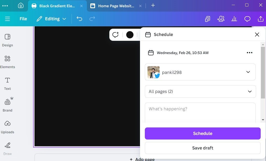 گزینه برنامه در دسک تاپ Canva