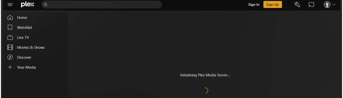 تصویر اولیه Plex Initialising