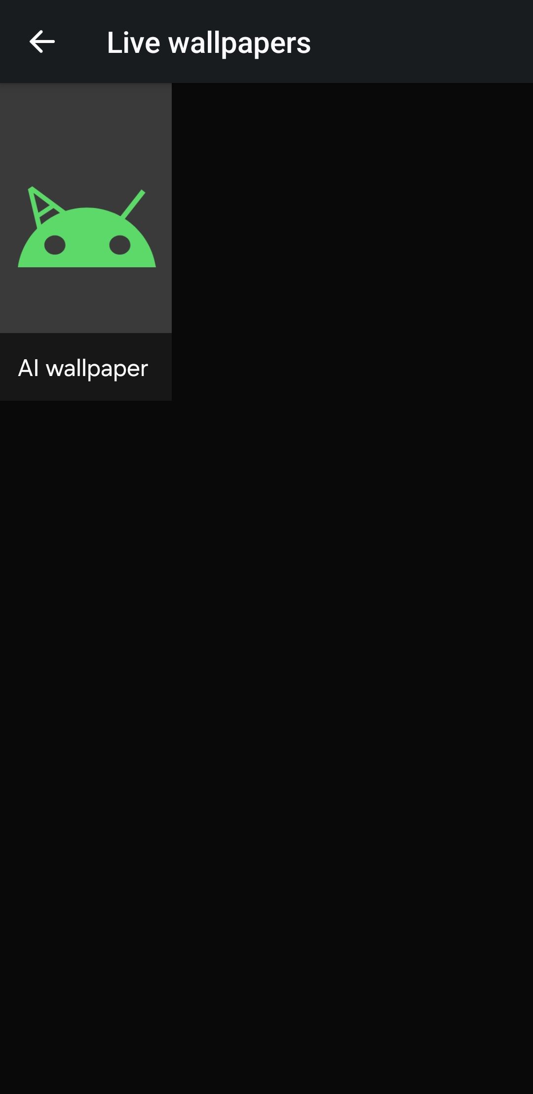 تصاویر پس زمینه AI در برنامه زمینه تصاویر زمینه Google در Android