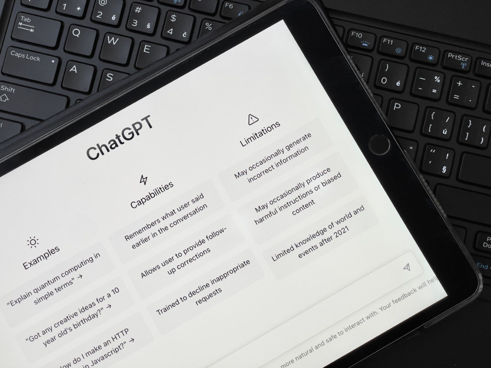 chatgpt روی صفحه iPad