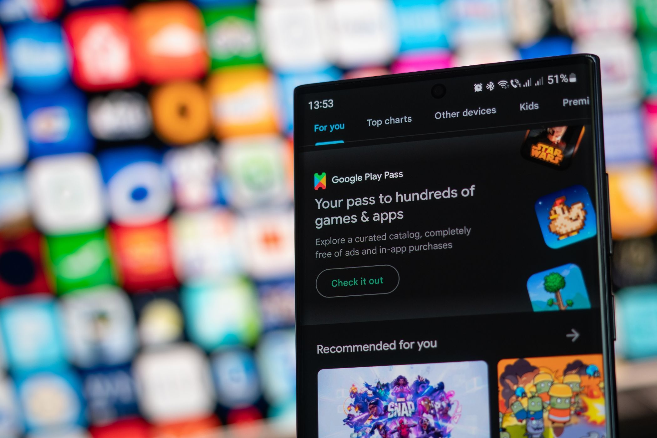 Google Play Pass پیشنهاد در تلفن هوشمند