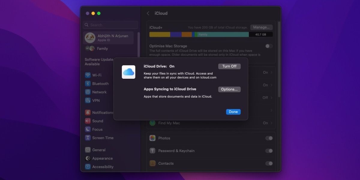 تنظیمات همگام سازی iCloud در Mac