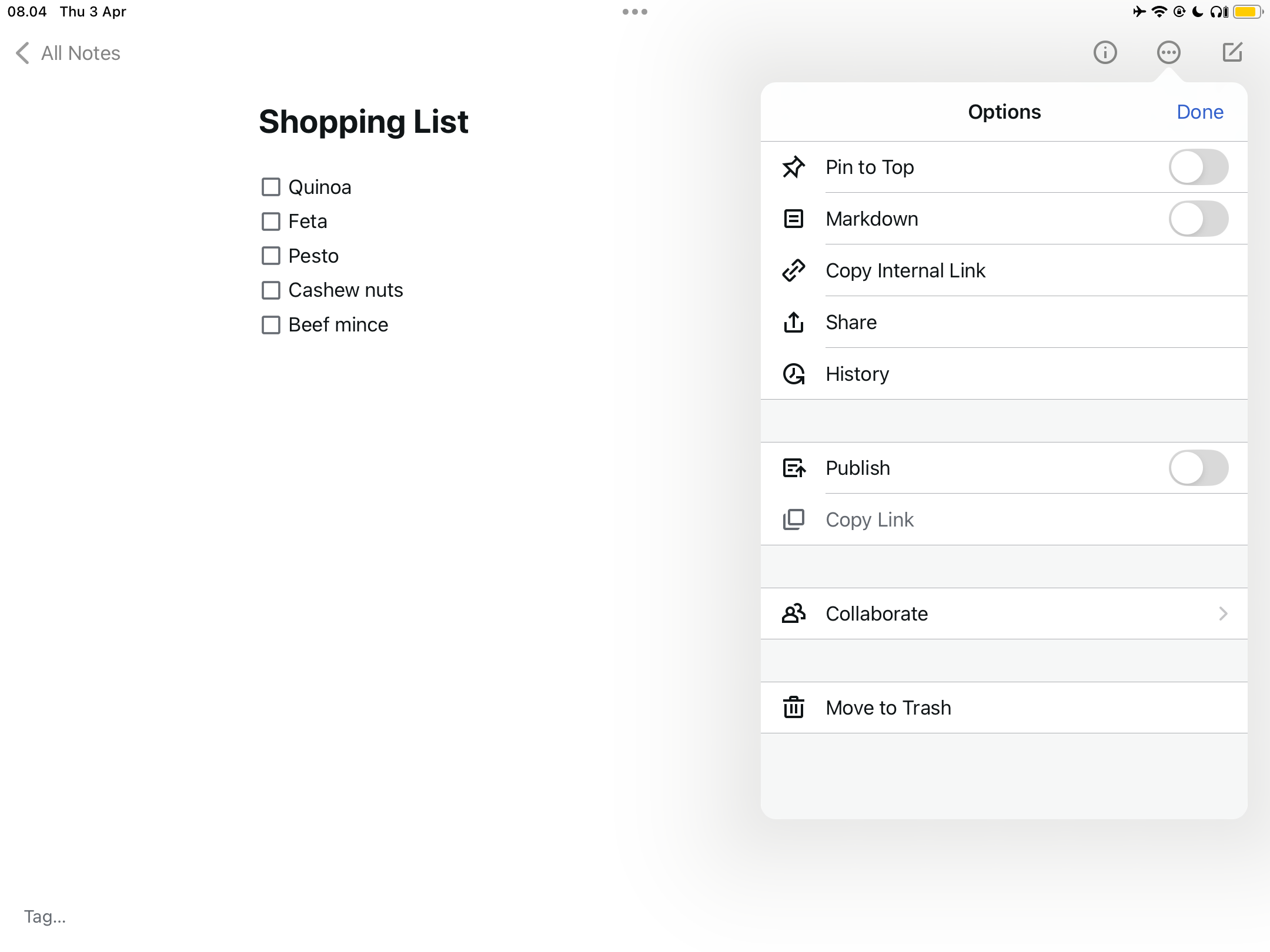 با استفاده از برنامه Simplenote