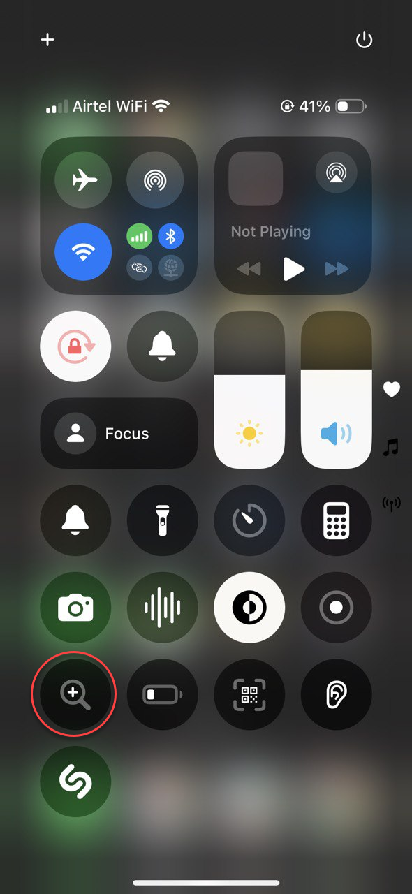 باز کردن ذره بین IOS