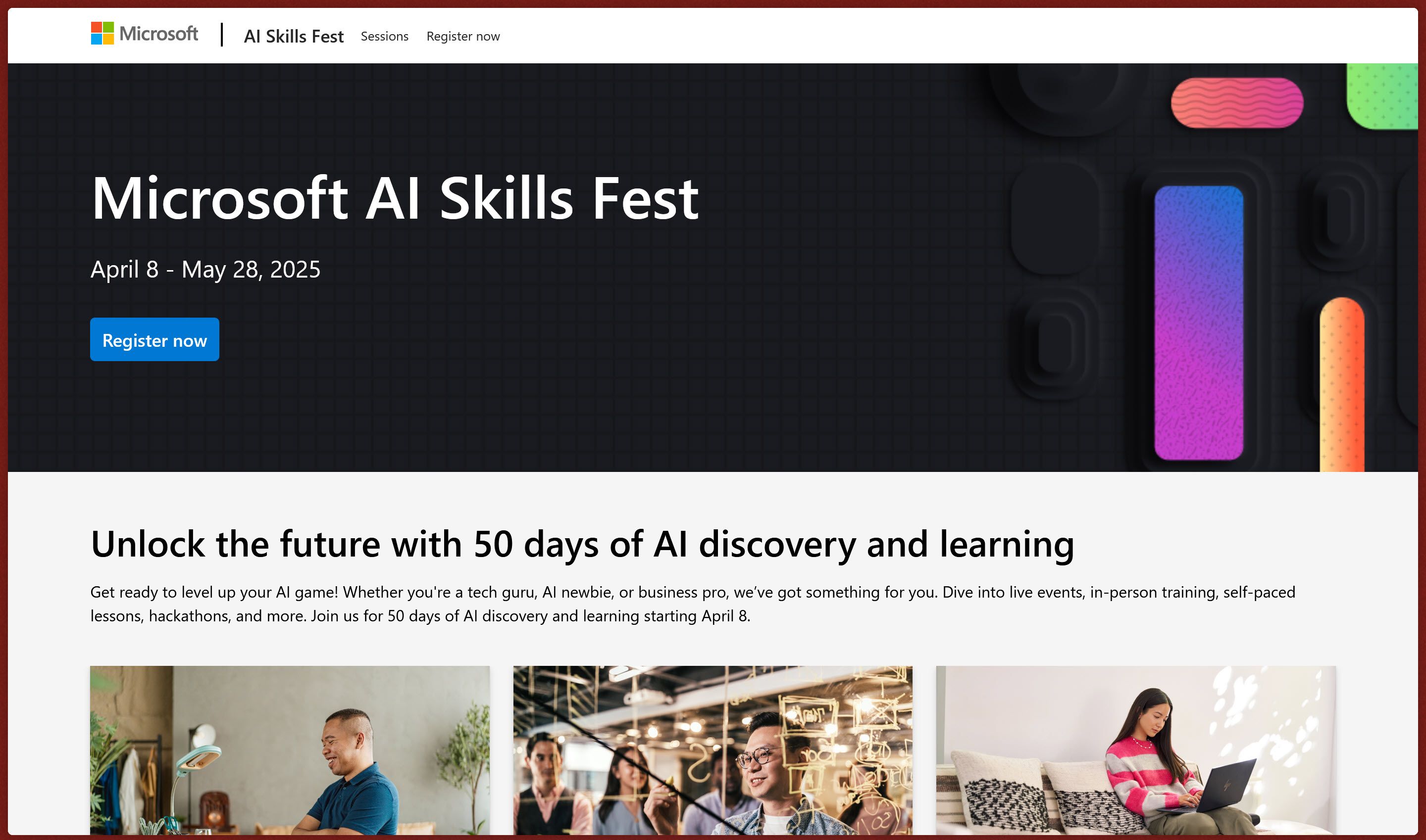 وب سایت Microsoft AI Skills Fest