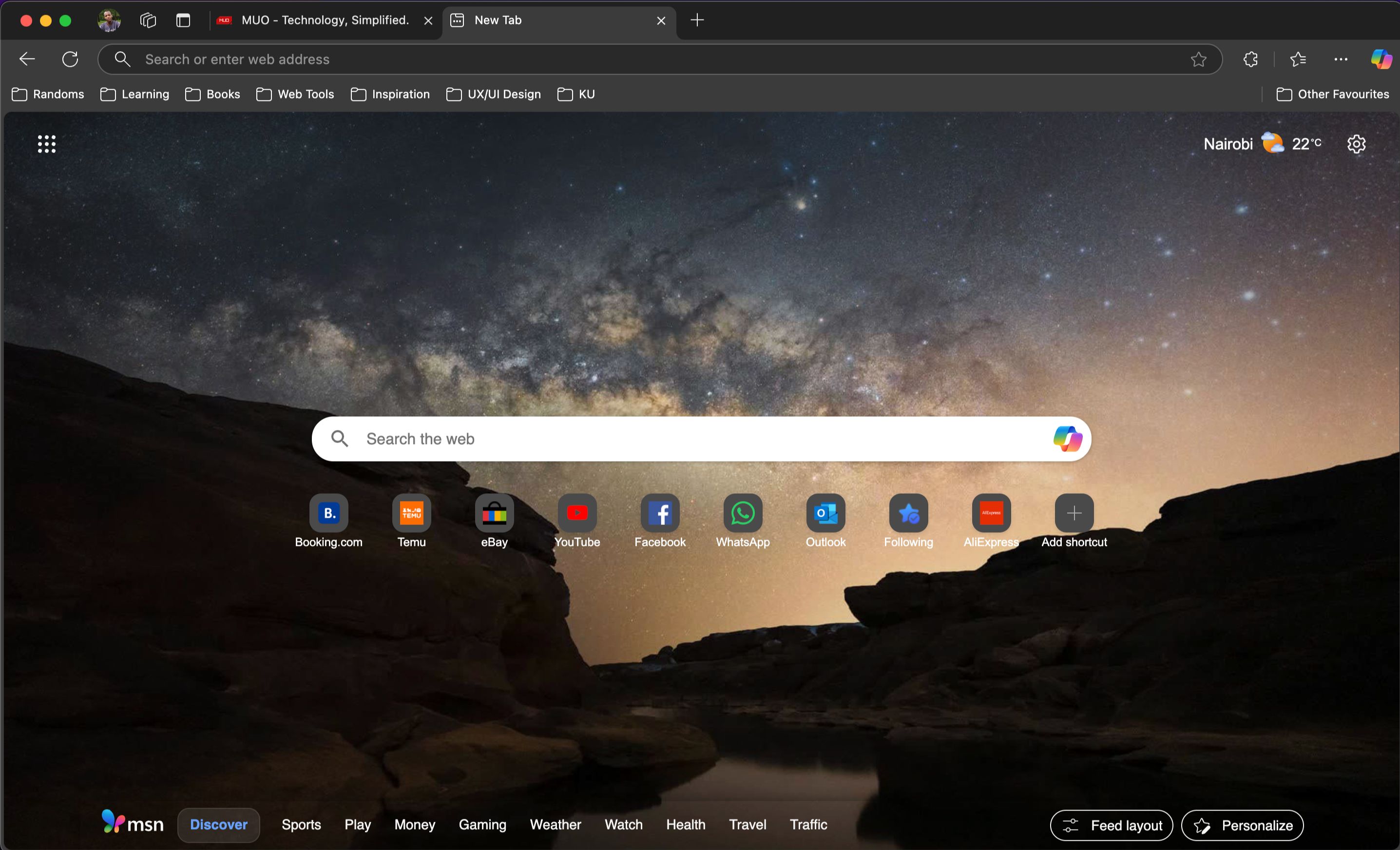 برگه جدید Microsoft Edge