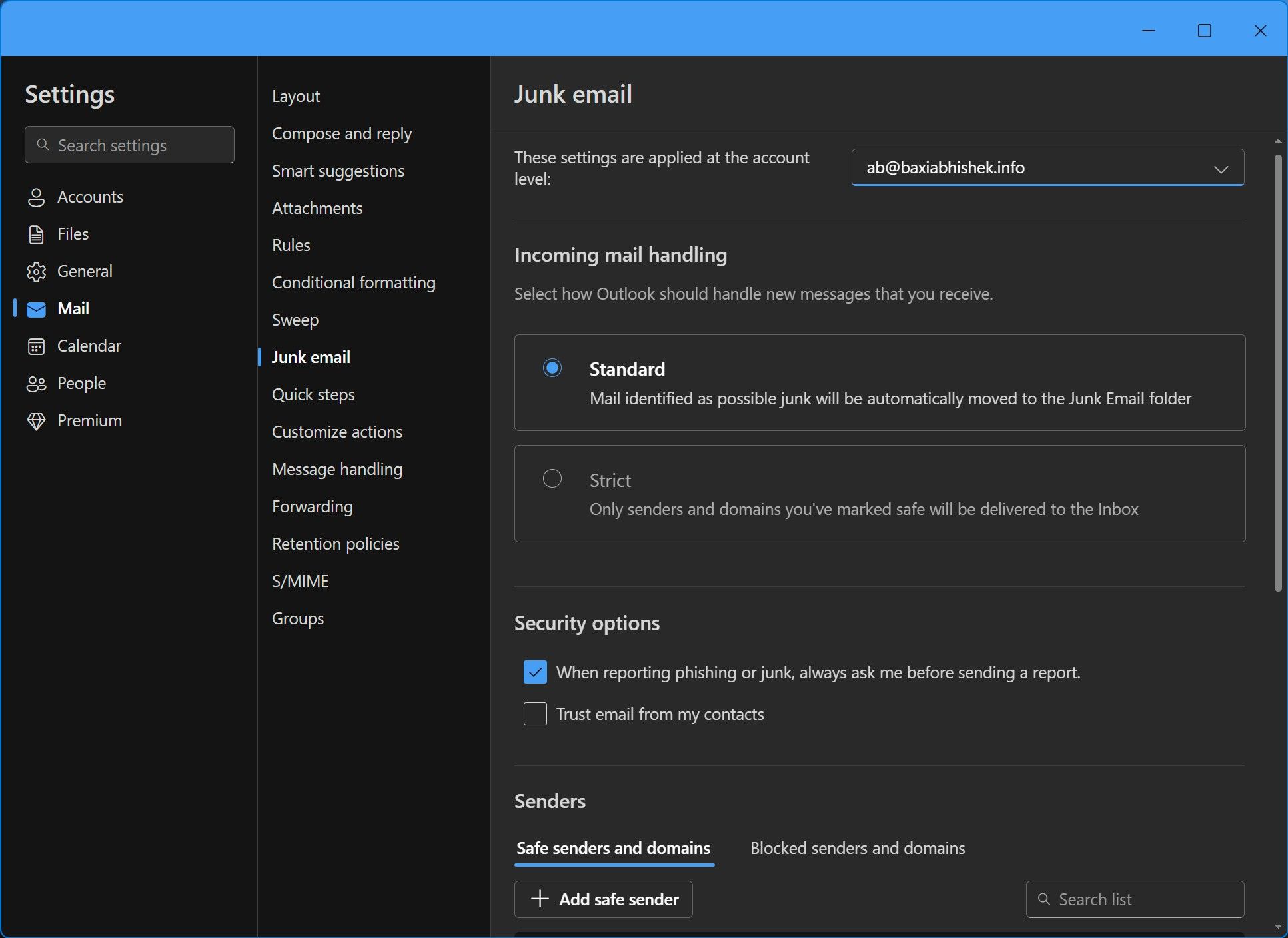 تنظیم ایمیل ناخواسته در Microsoft Outlook