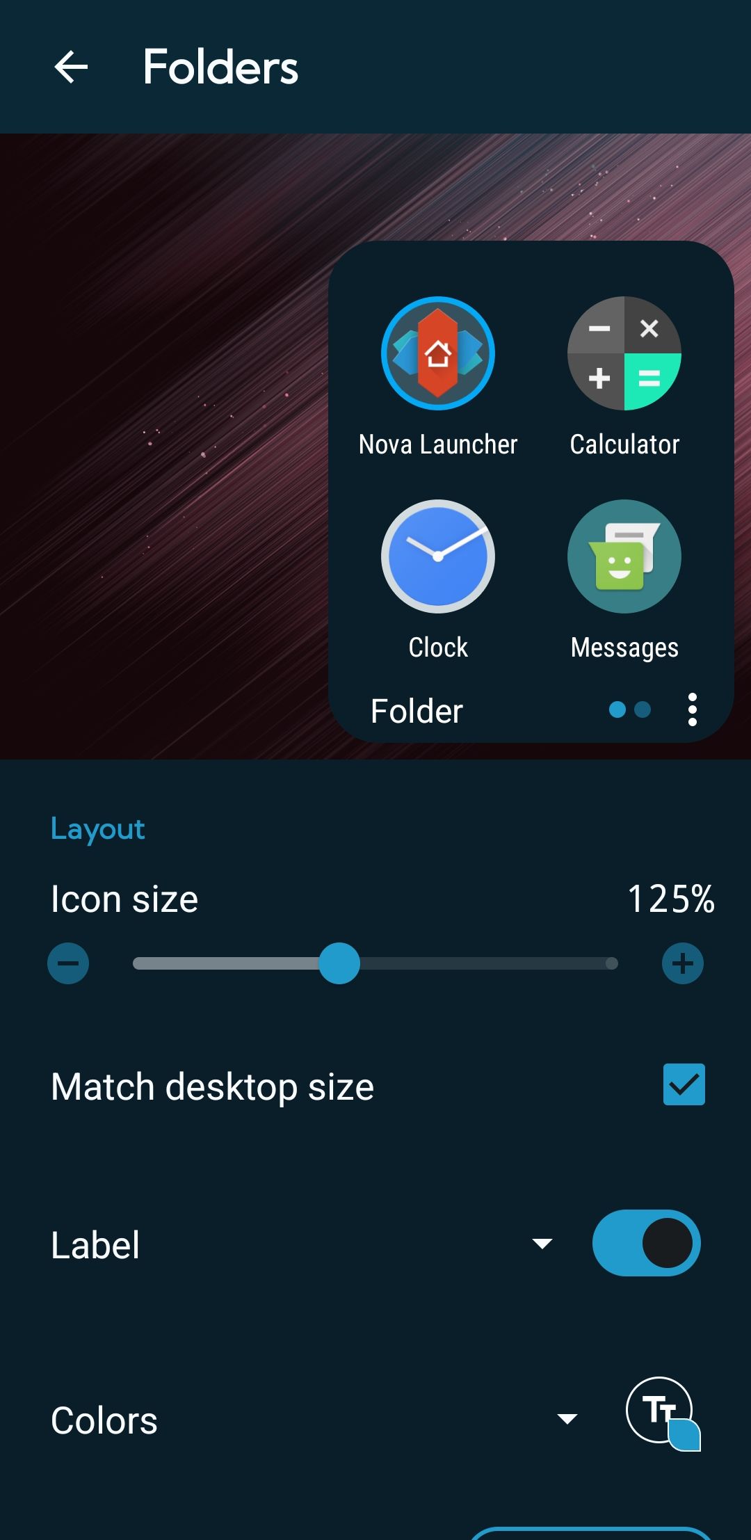 سفارشی سازی پوشه Launcher NOVA