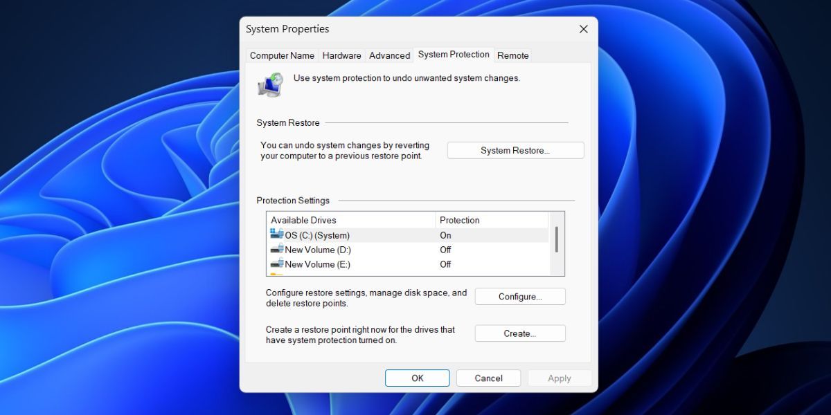 بازیابی سیستم را با استفاده از پنجره Advanced System Properties بازیابی کنید