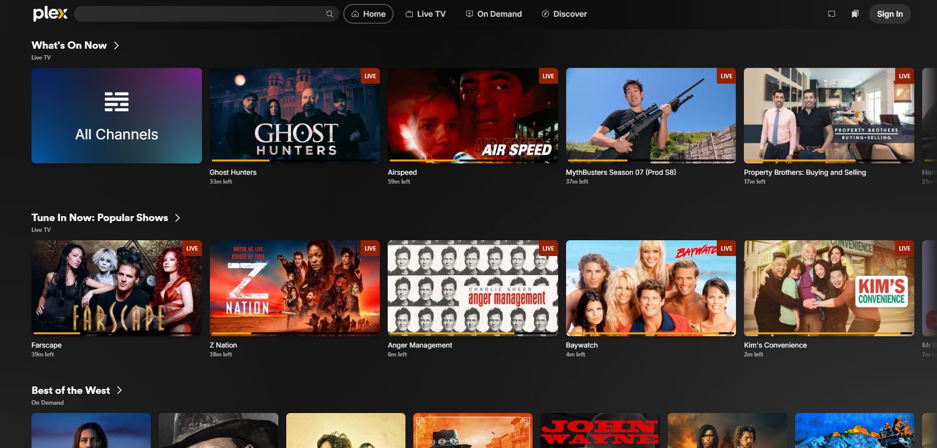 صفحه اصلی plex