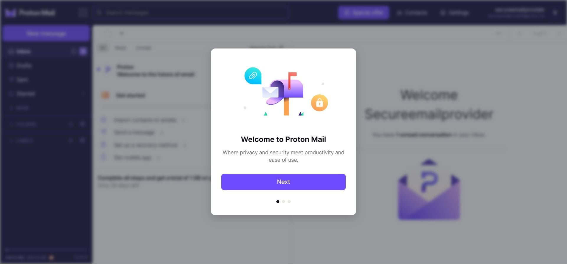 پیوستن به خدمات ایمیل پست الکترونیکی پروتون