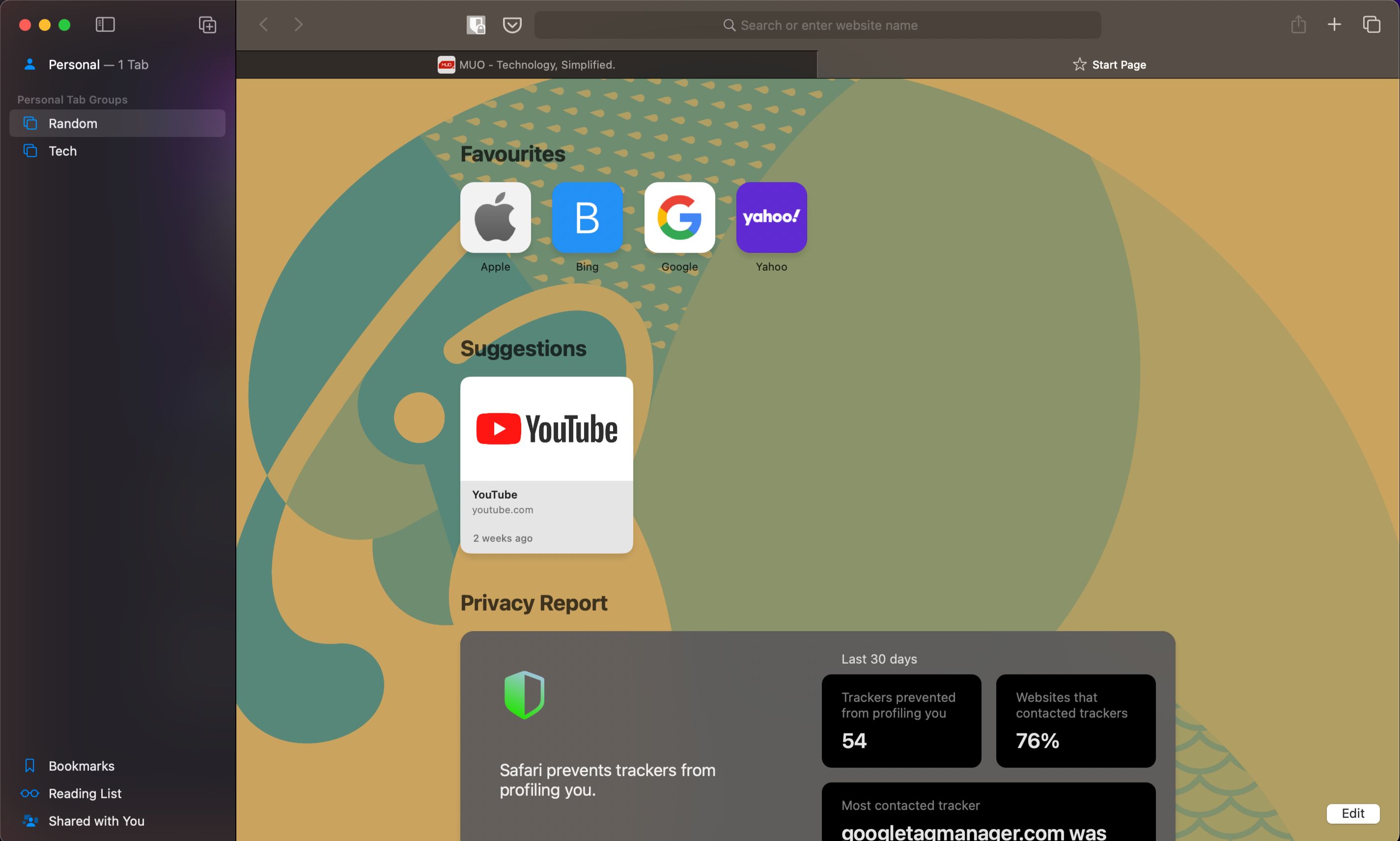 زبانه جدید مرورگر Safari در Mac