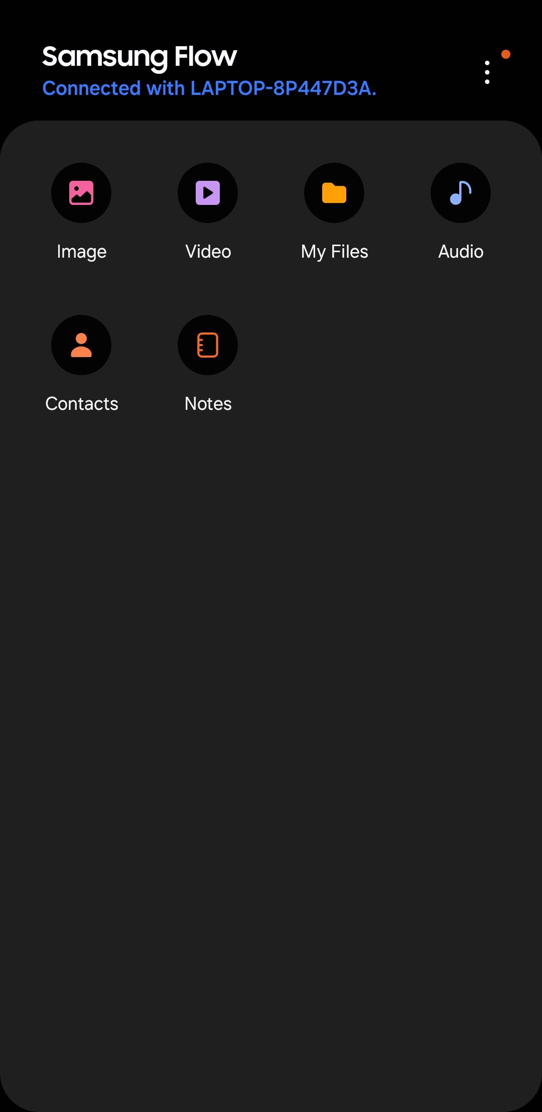 گزینه های اشتراک برنامه برنامه Samsung Flow در تلفن کهکشان