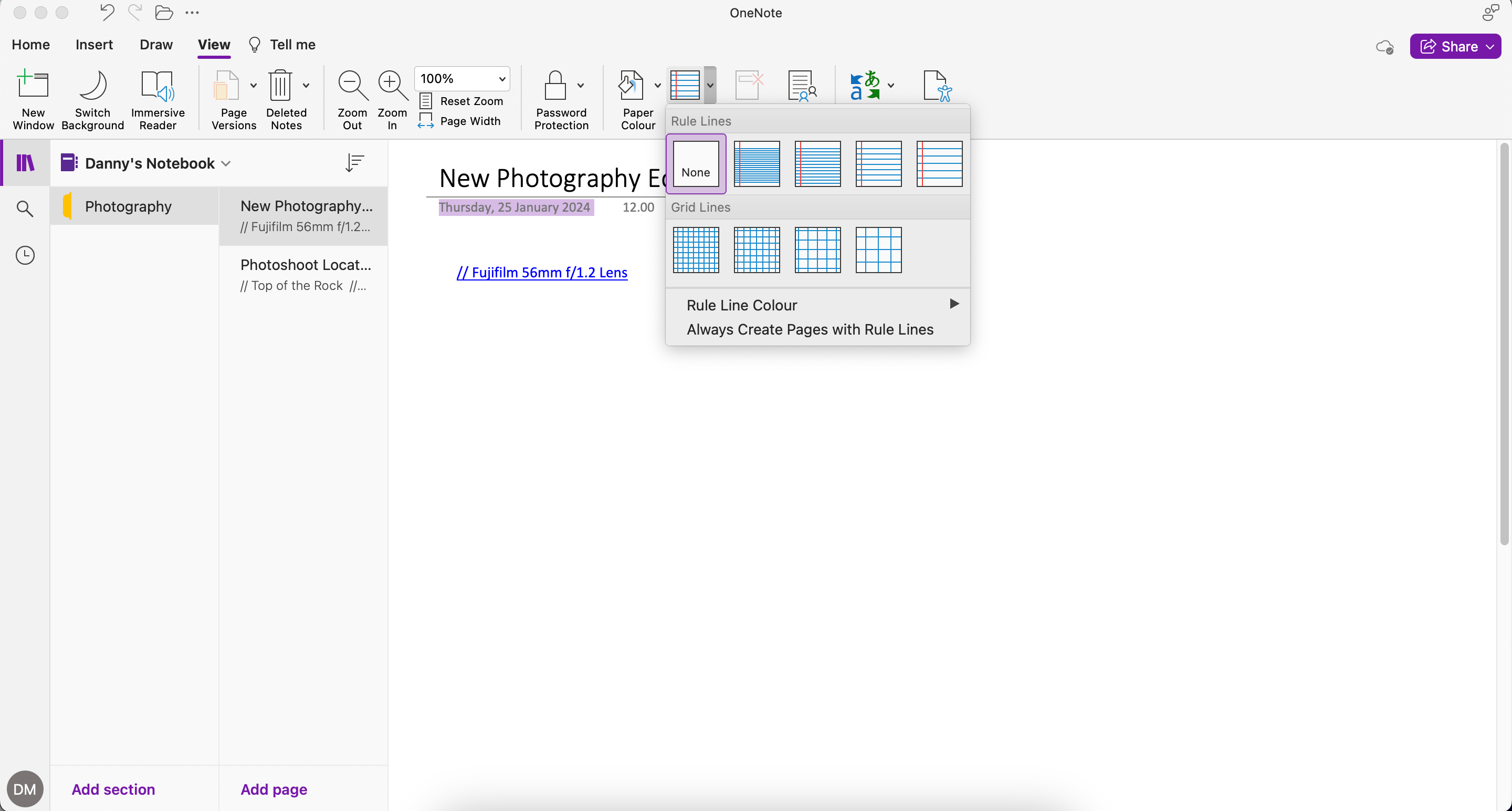 گزینه های مختلف سبک کاغذ را در Microsoft OneNote انتخاب کنید