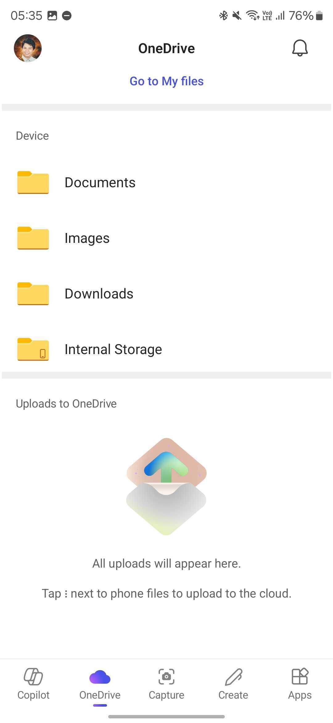 مشاهده پرونده های OneDrive من در برنامه M365 Copilot