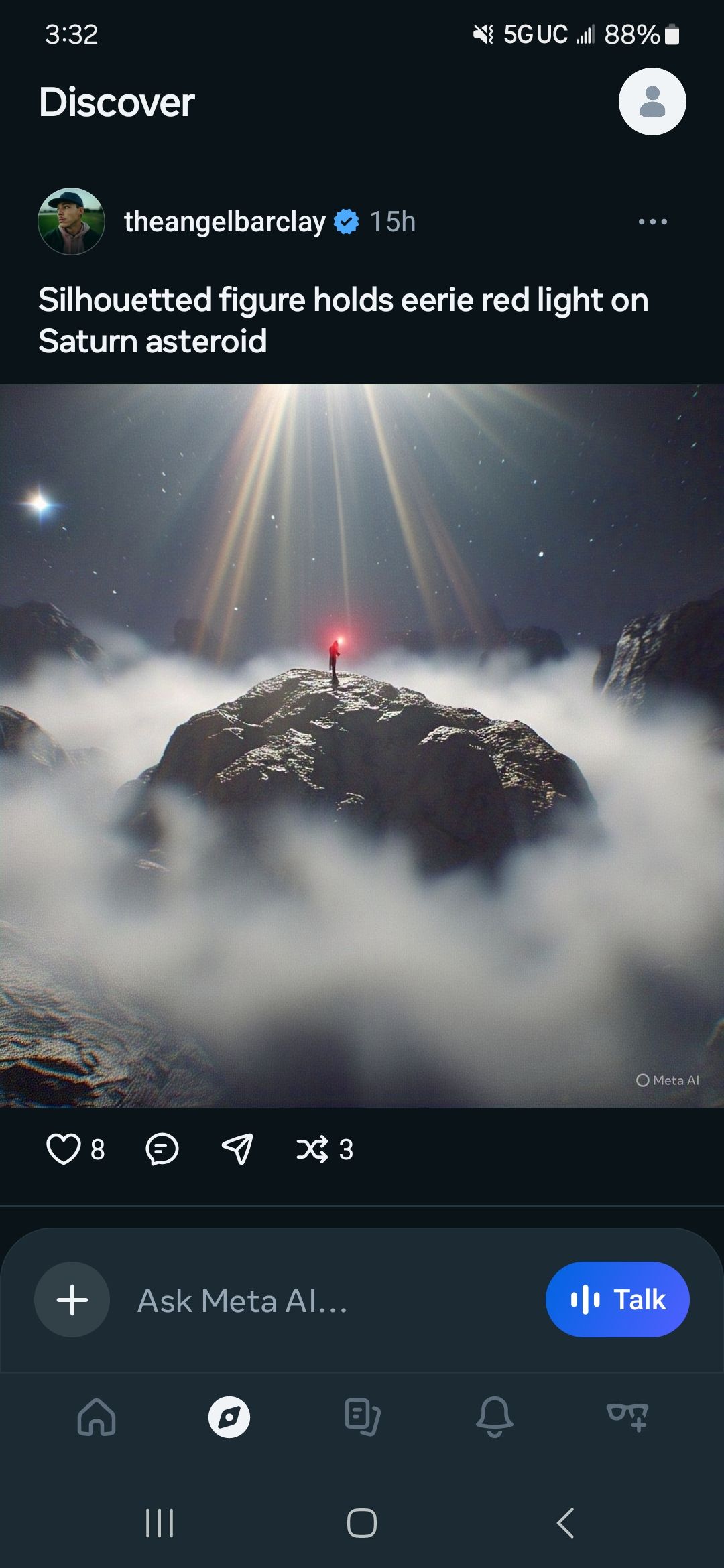 برگه Discover در برنامه Meta AI