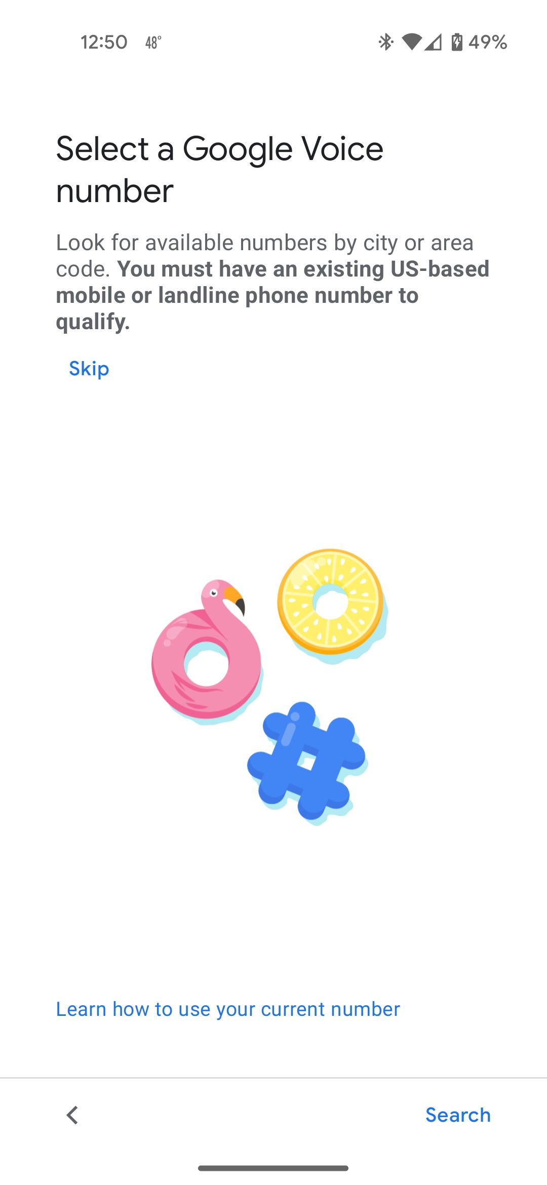 صفحه ای برای انتخاب شماره صدای Google