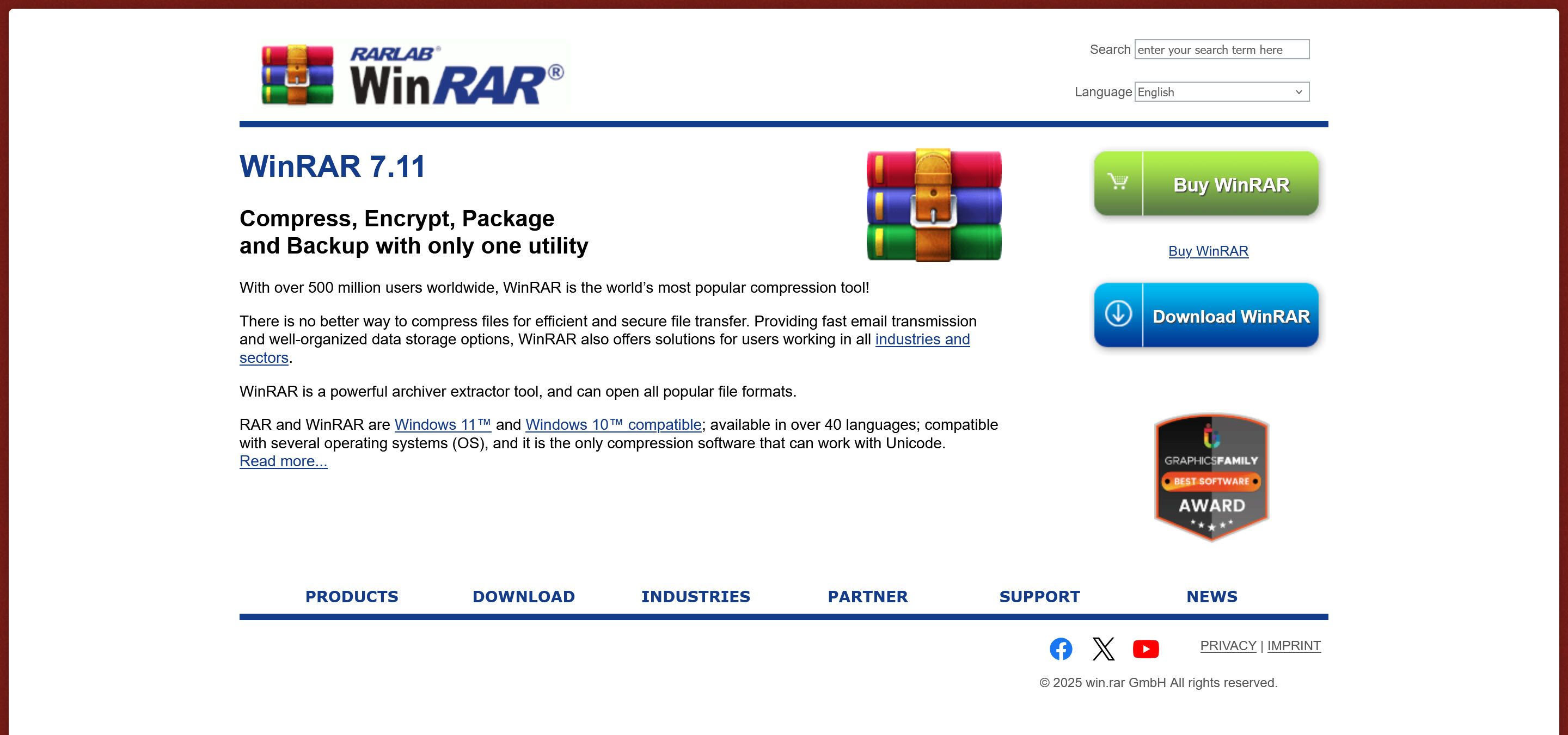 وب سایت رسمی Winrar