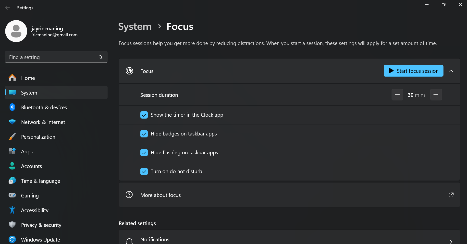 تنظیم ویژگی Windows Focus Assist