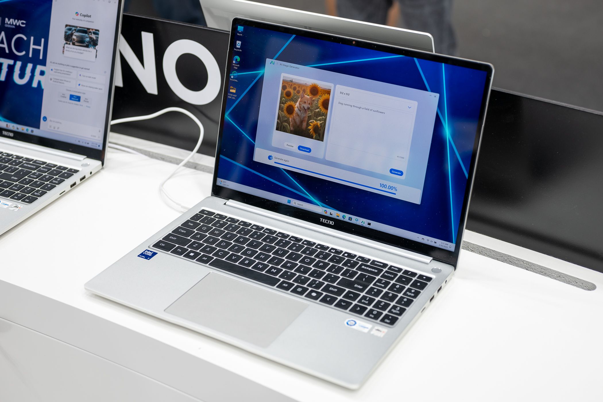 Tecno Megabook T16 Pro نشسته در MWC 2024 در معرض نمایش
