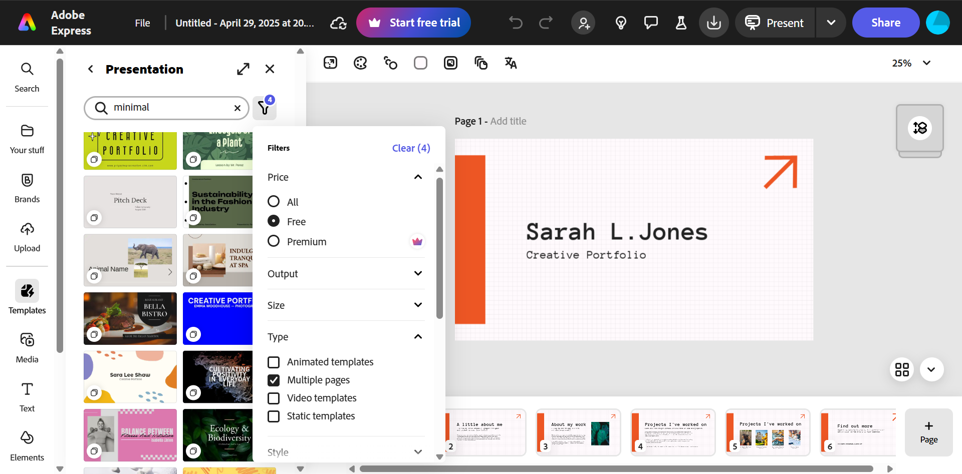 الگویی را برای شروع در Adobe Express انتخاب کنید