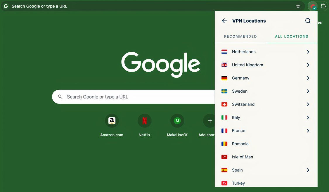 پسوند مرورگر Express VPN.