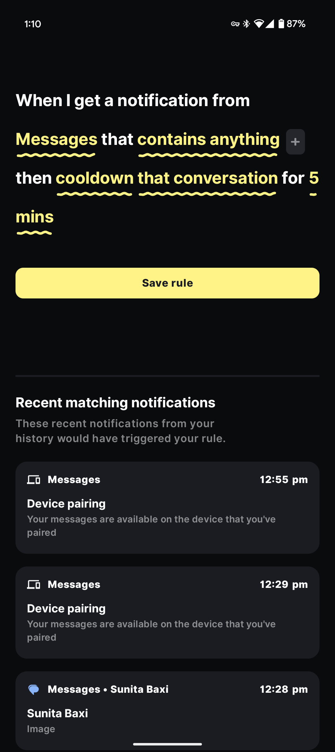 ایجاد قانون جدید در برنامه Buzzkill