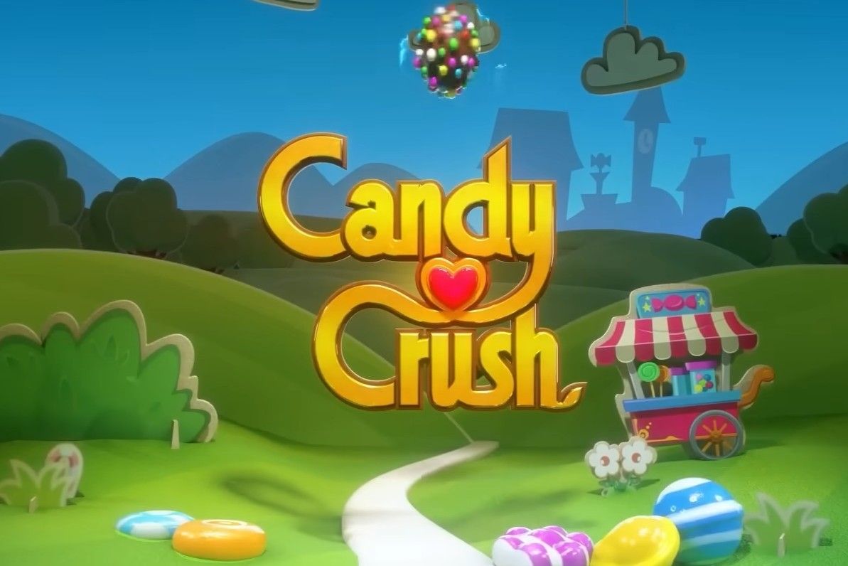 آرم Candy Crush با پس زمینه سبز سرگرم کننده