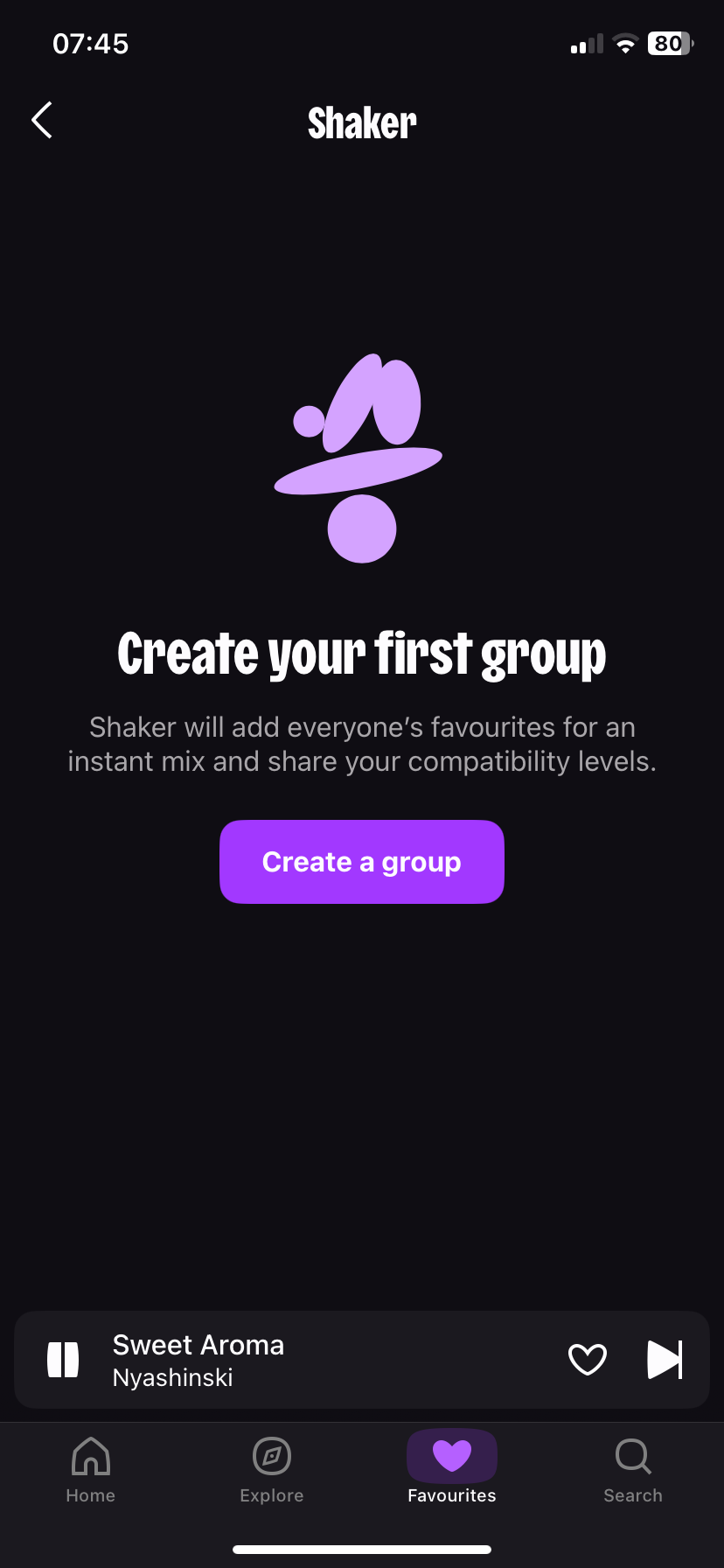 صفحه گروه Deezer Shaker را در تلفن همراه ایجاد کنید