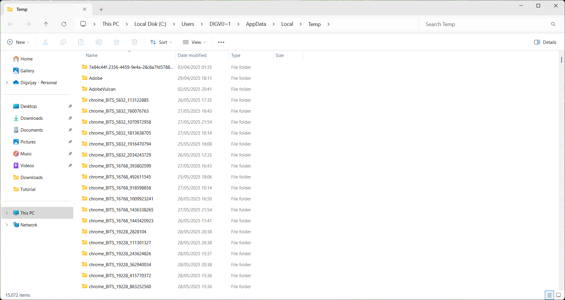 نمایش همه پوشه های موقت کاربر در File Explorer