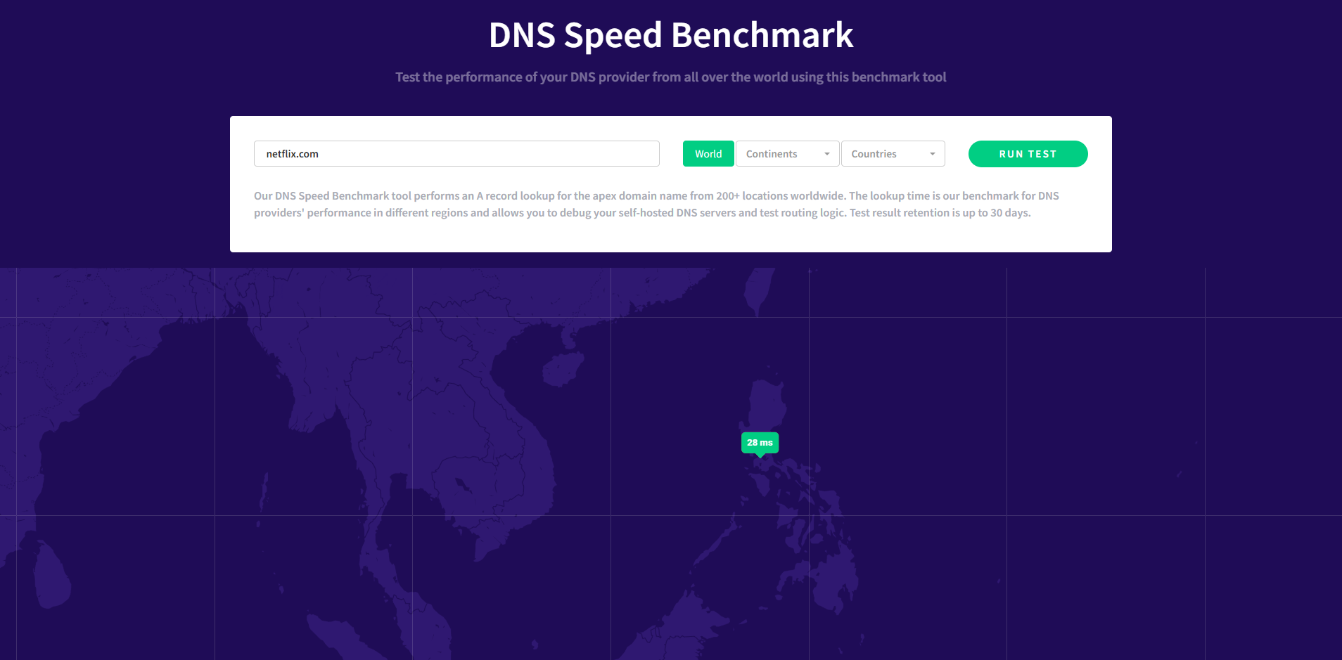 آزمایش سرعت DNS با استفاده از Cloudflare DNS