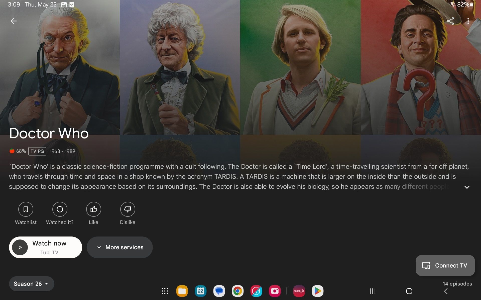صفحه اطلاعات کلاسیک Doctor Who در تلویزیون Google