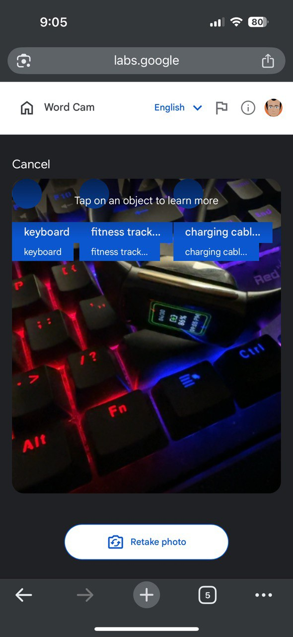Google Labs Word Cam