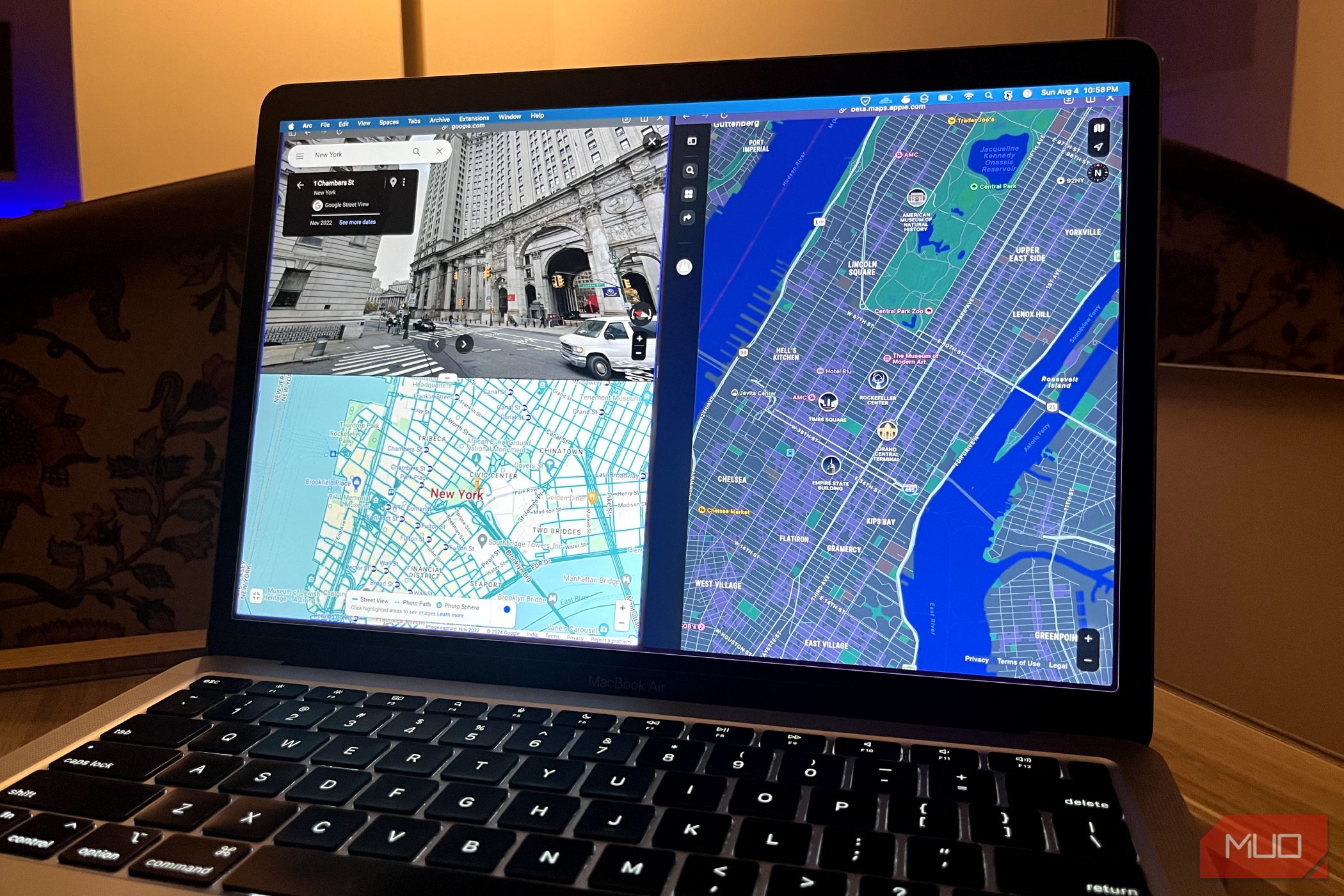 Google Maps و Apple Maps روی مرورگر در MacBook Air باز می شوند