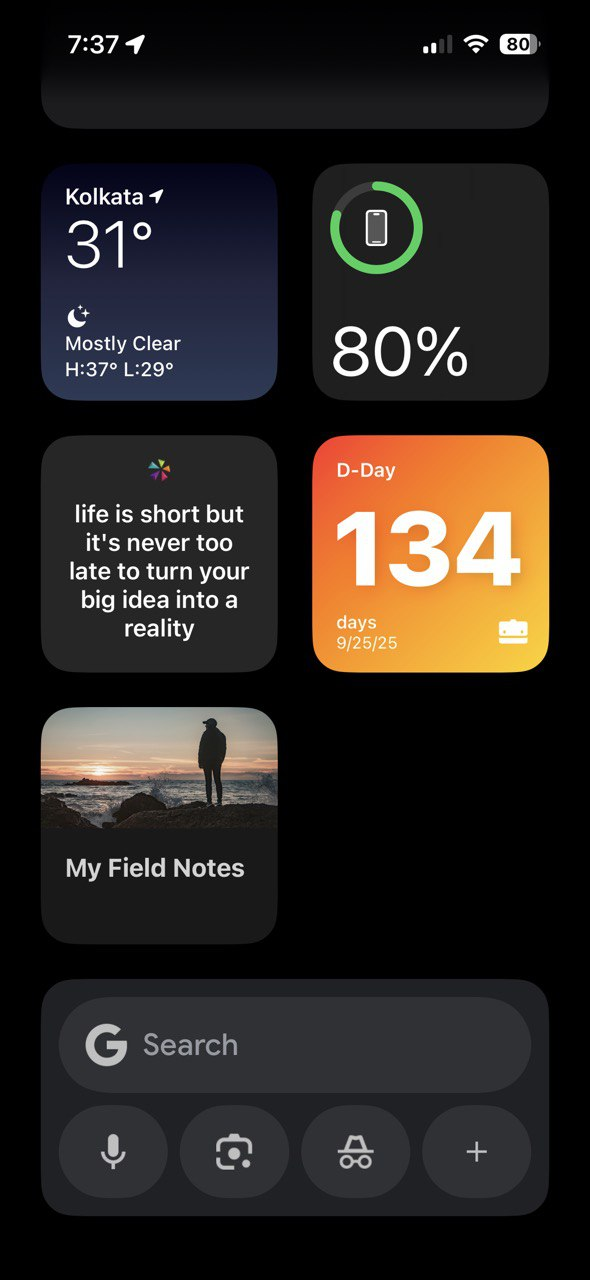 ویجت گوگل در iOS