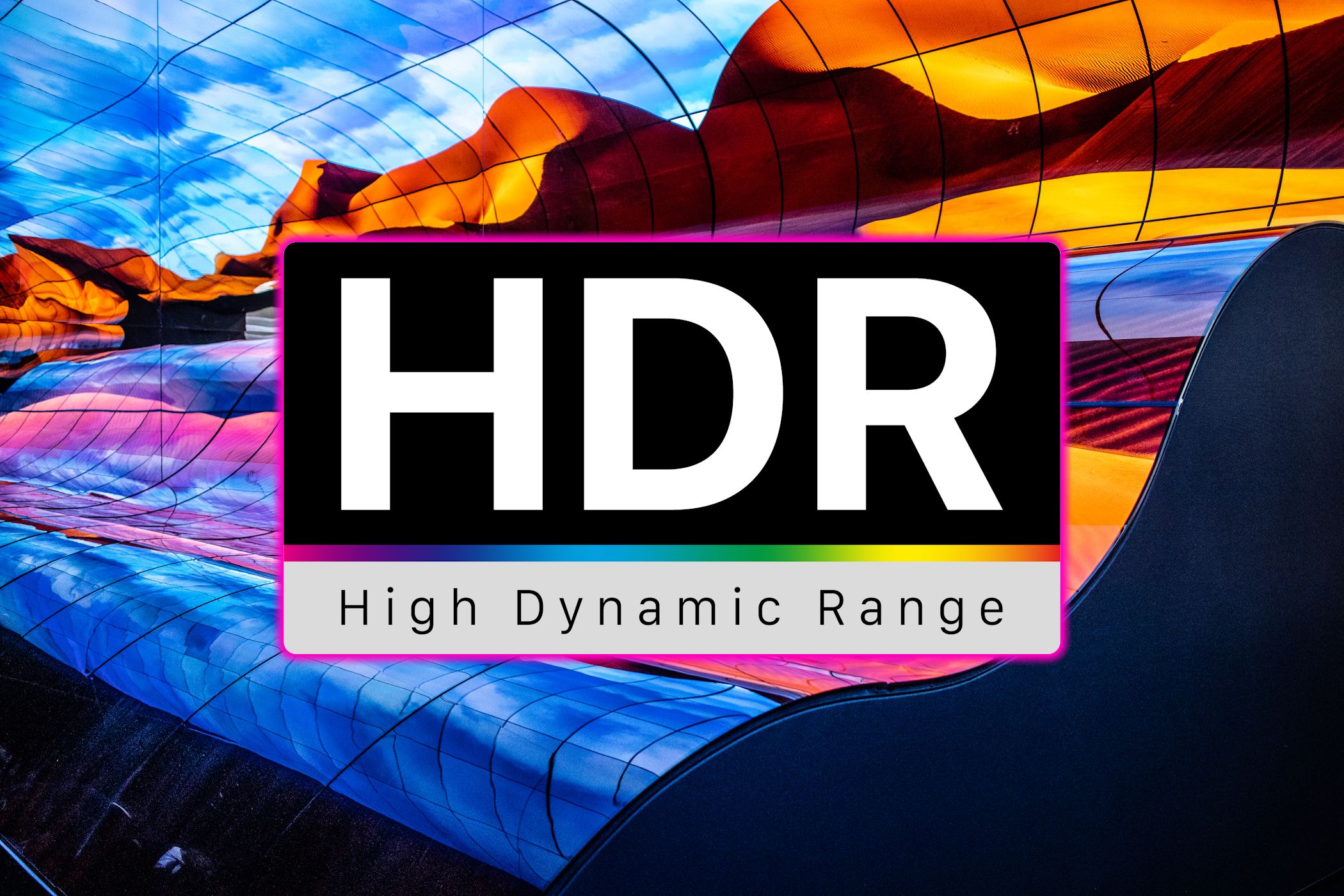 آرم High Dynamic Range در نصب صفحه نمایش HDR در نمایشگاه IFA Tech.