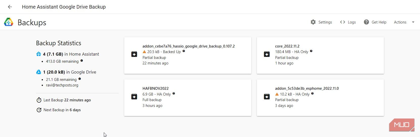 دستیار خانگی Google Drive Backup ایجاد پشتیبان گیری خودکار و بارگذاری در Google Drive