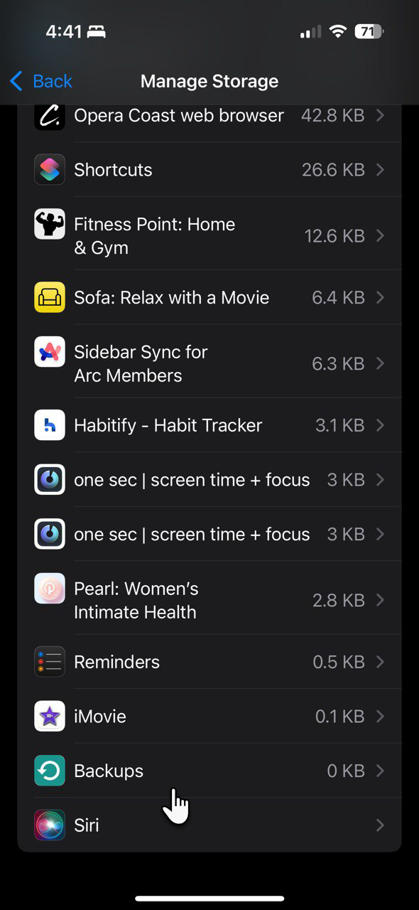 گزینه پشتیبان گیری از iCloud