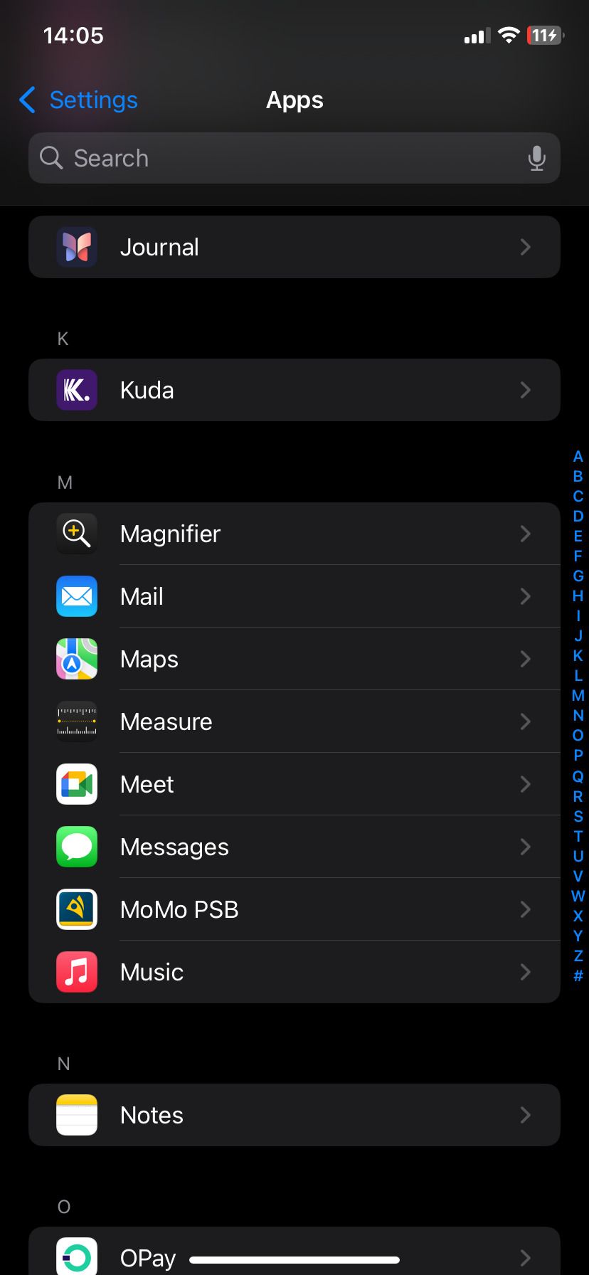 برنامه iMessage در تنظیمات
