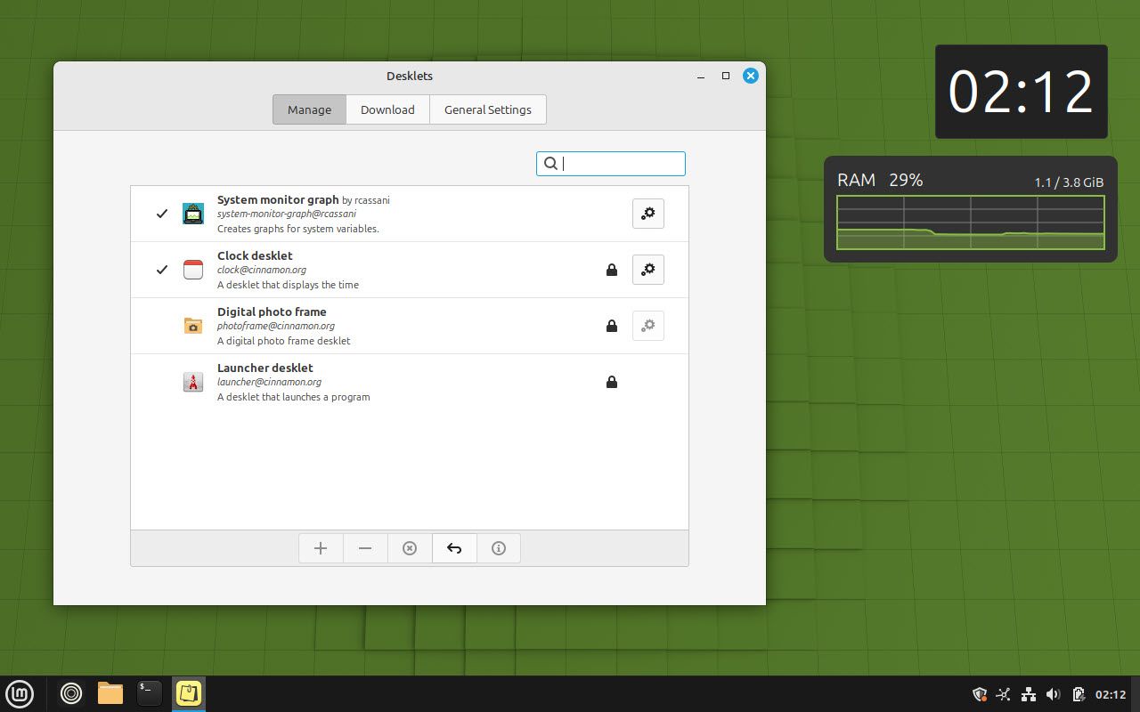 گزینه Desklet On Linux Mint را باز کنید