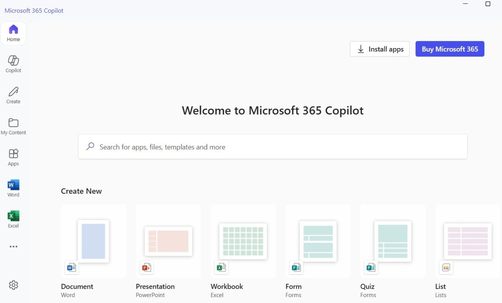 برگه خانه Microsoft 365 Copilot