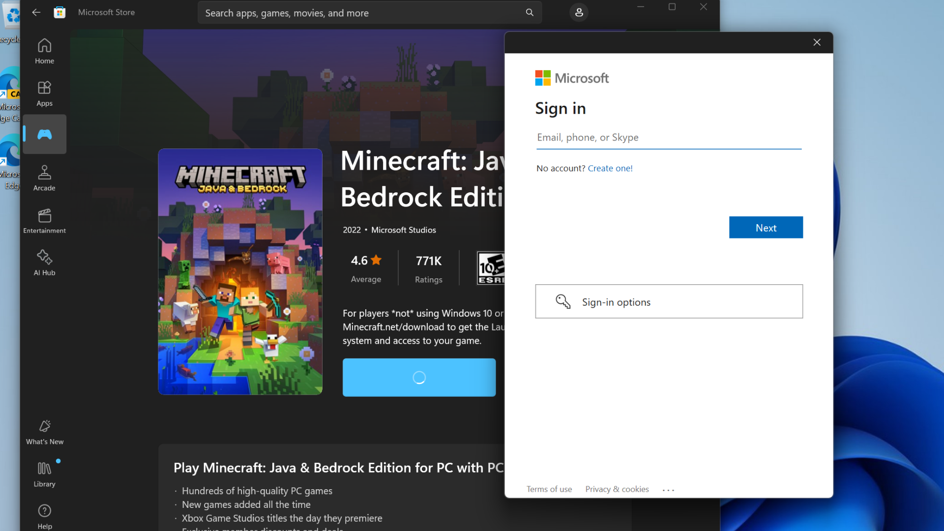 Microsoft Store از شما می خواهد برای تکمیل خرید به یک حساب مایکروسافت وارد شوید