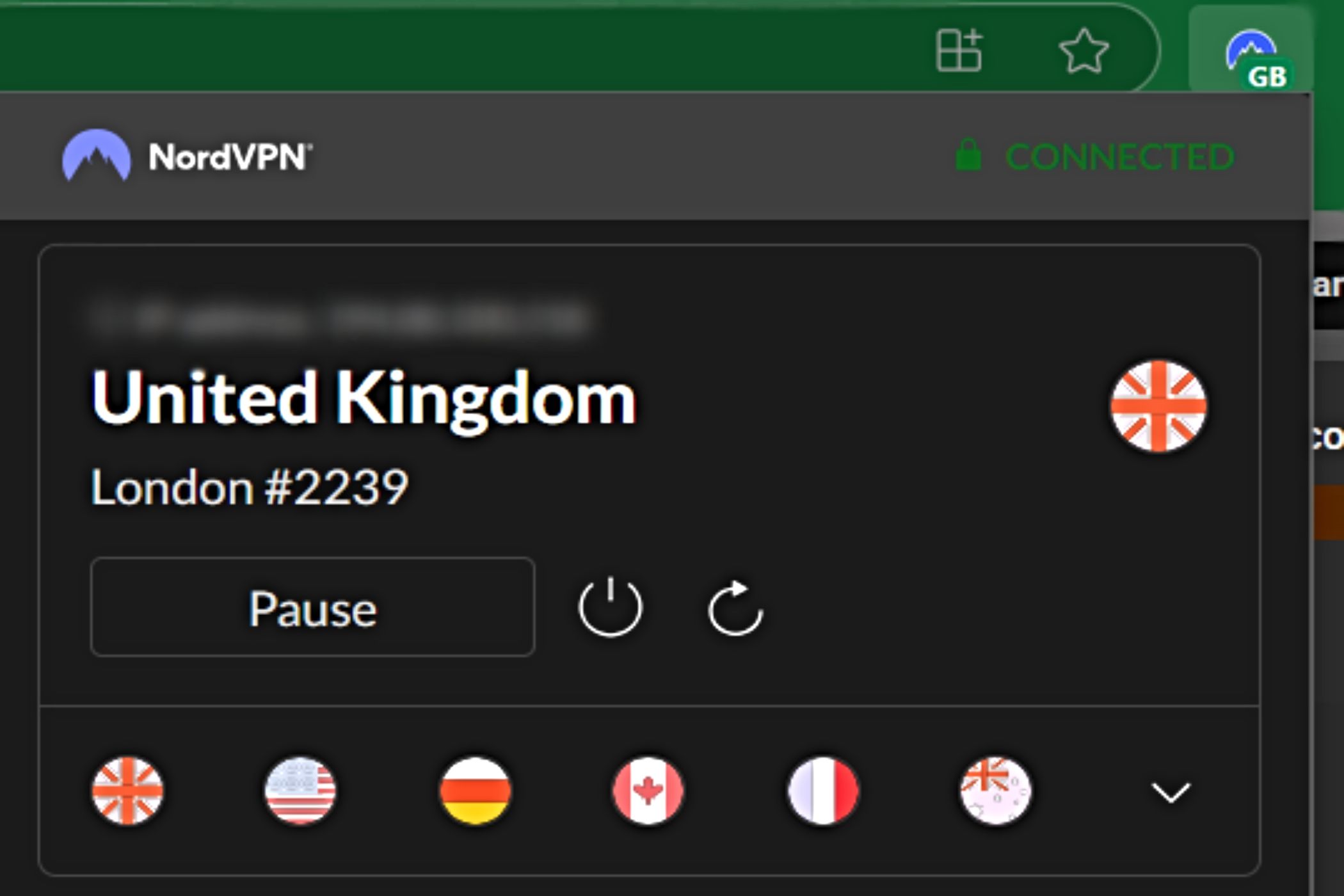 تصویر پسوند nordvpn در لبه