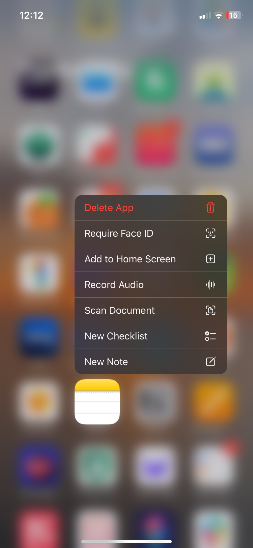 یادداشت های منوی برنامه در iOS