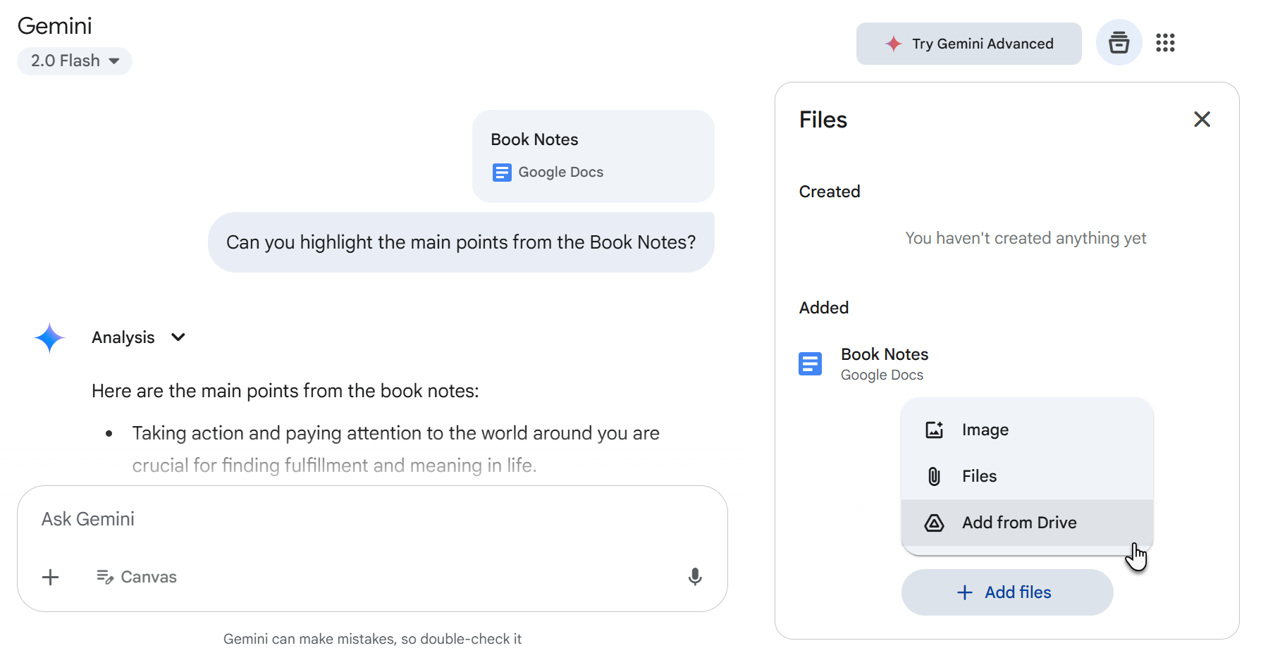 استفاده از جمینی با Google Docs