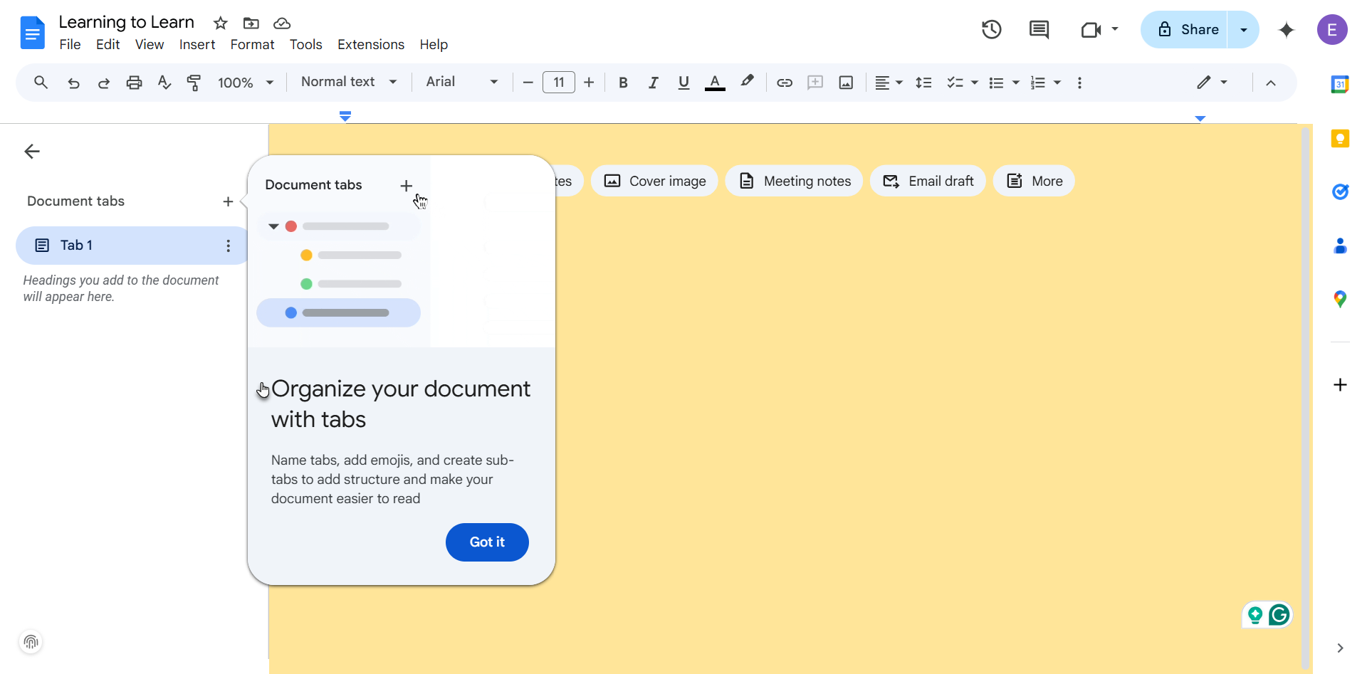سیستم برگه در یک Doc Google