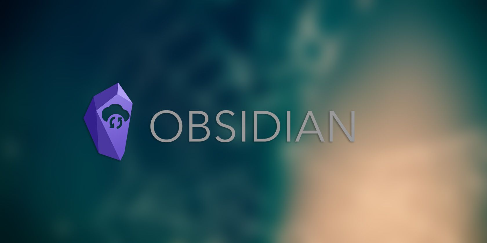 آرم Obsidian با یک نماد همگام سازی ابر