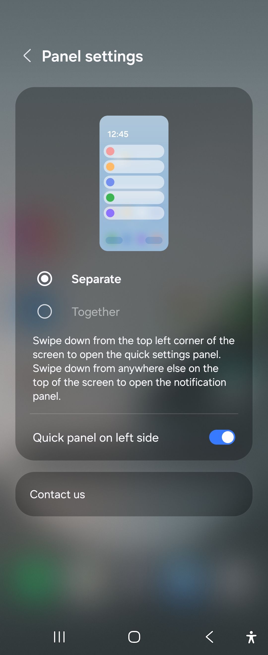 پانل تنظیمات سریع در One UI 7 در Galaxy Z Flip 6
