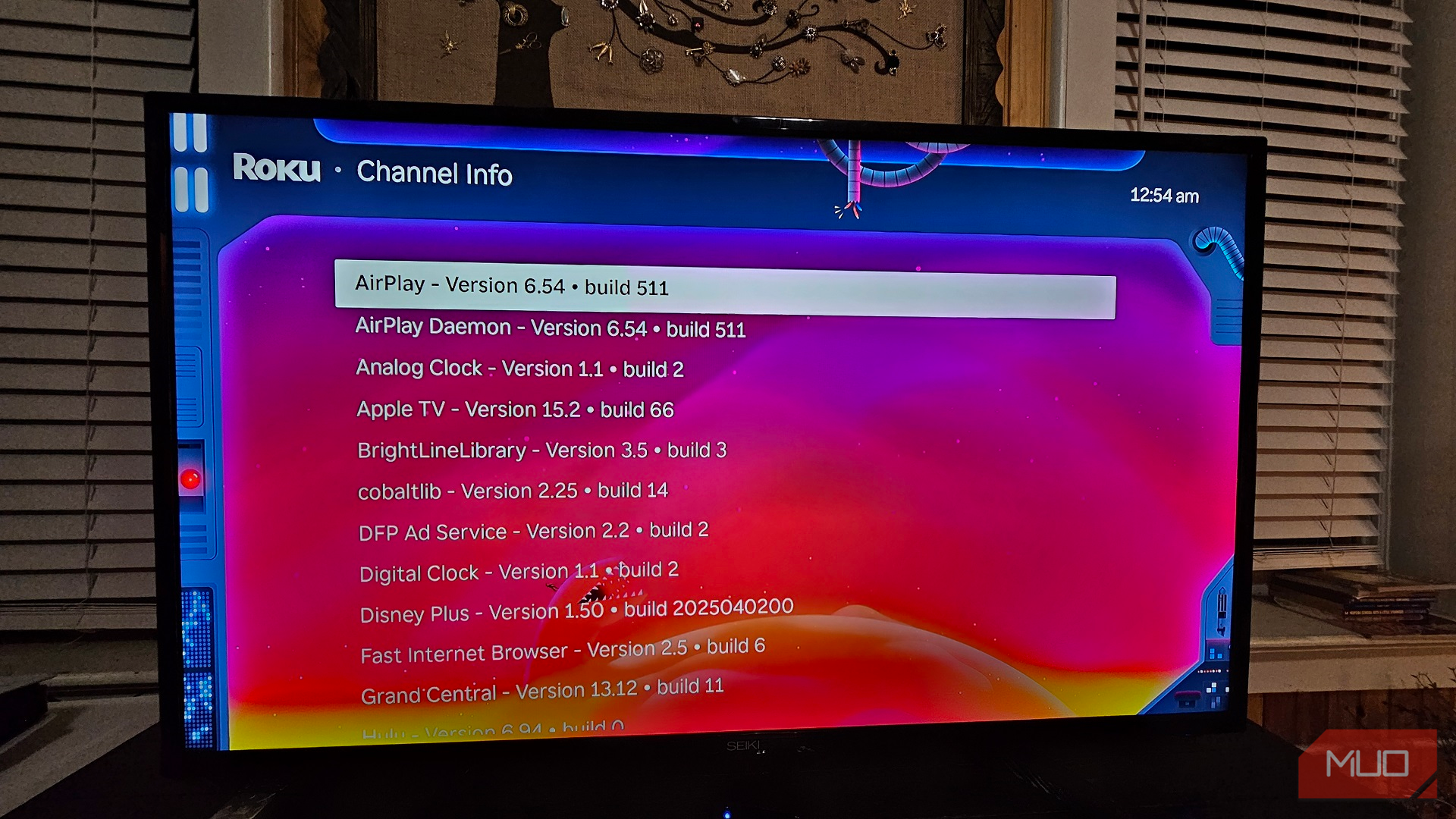 منوی اطلاعات کانال Roku ، لیست هر برنامه در دستگاه Roku