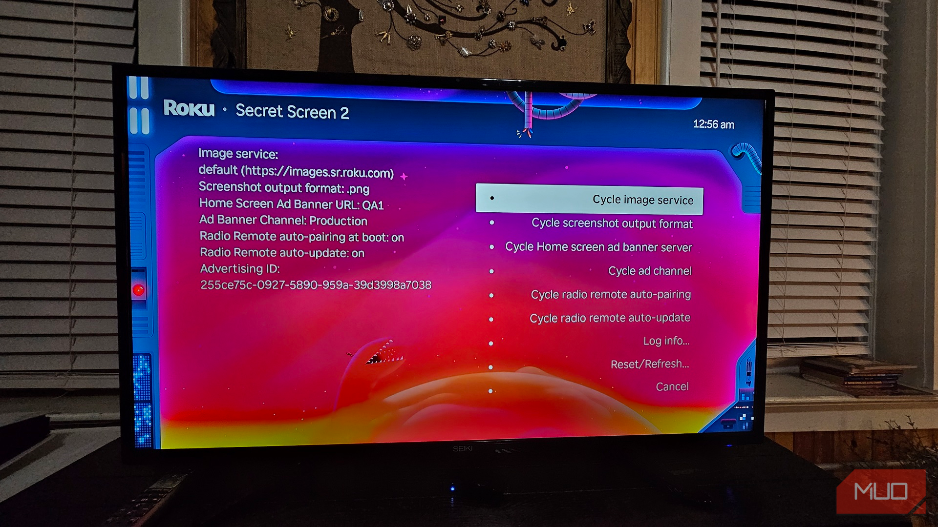 منوی Roku Secret Screen 2 ، برجسته کردن گزینه خدمات چرخه چرخه